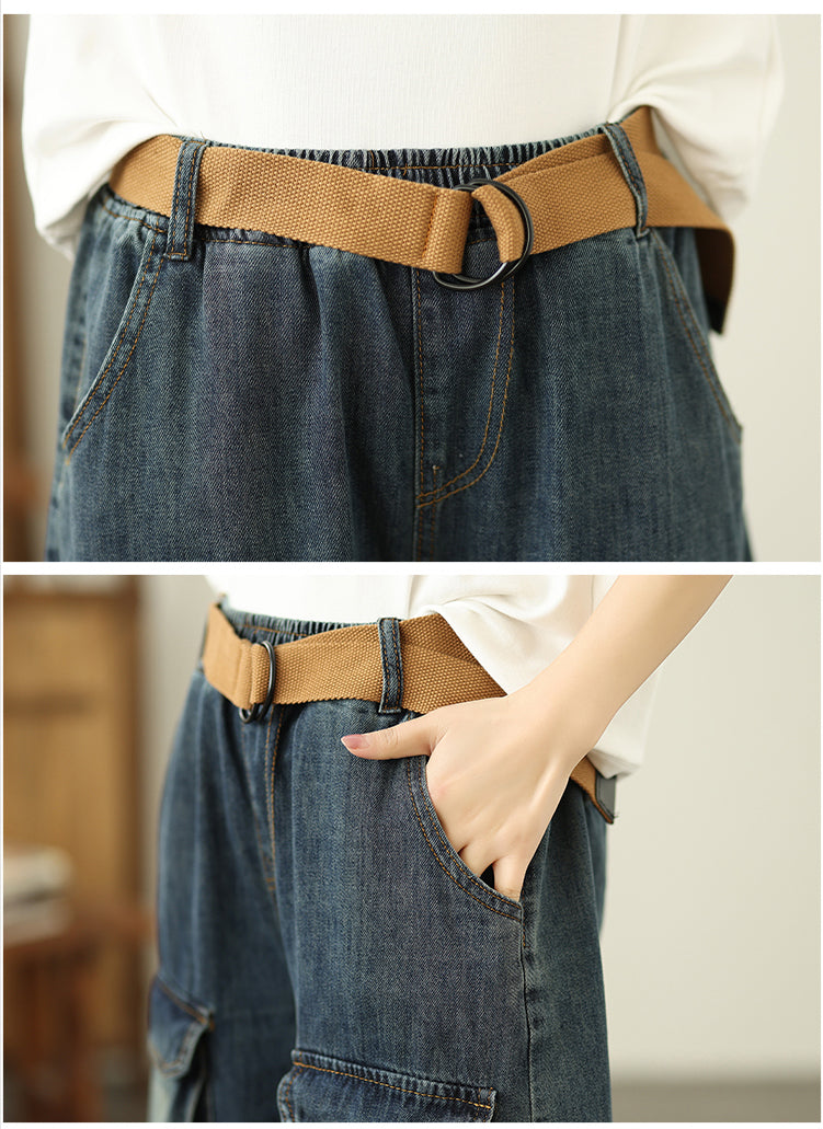 Women's Bermuda Shorts Baggy Jean Denim Shorts - LAI MENG FIVE CATS
