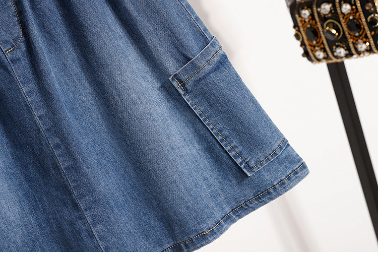 Women's Skorts Skirts Denim Mini Skirt Pull On Jean Shorts - LAI MENG FIVE CATS