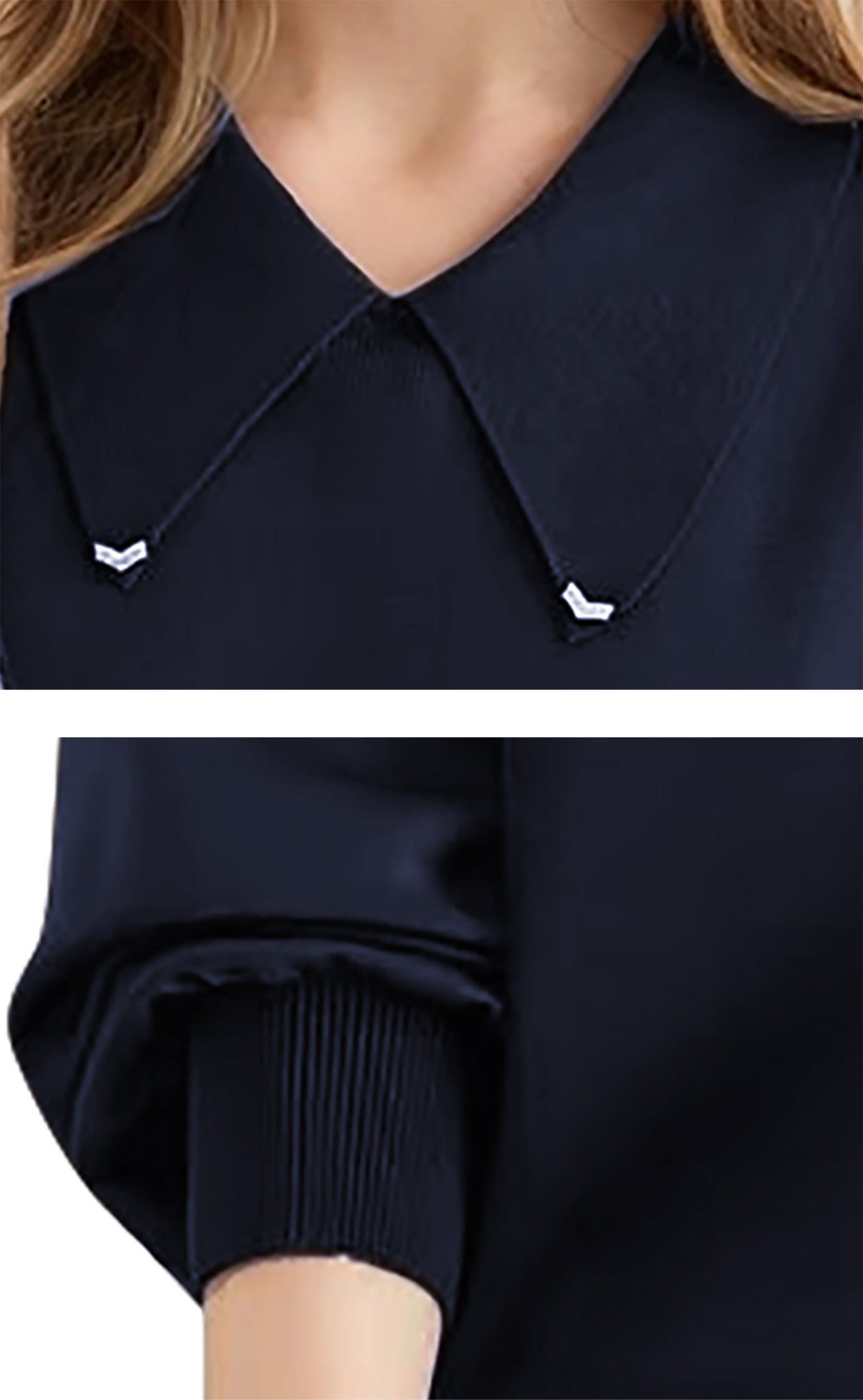 Long Sleeve Lapel Pullover Tops