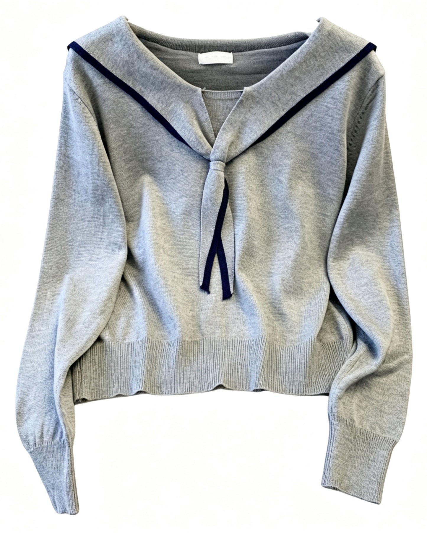 Sailor Collar Knit Top with Tie Front | Soft Early Fall Sweater