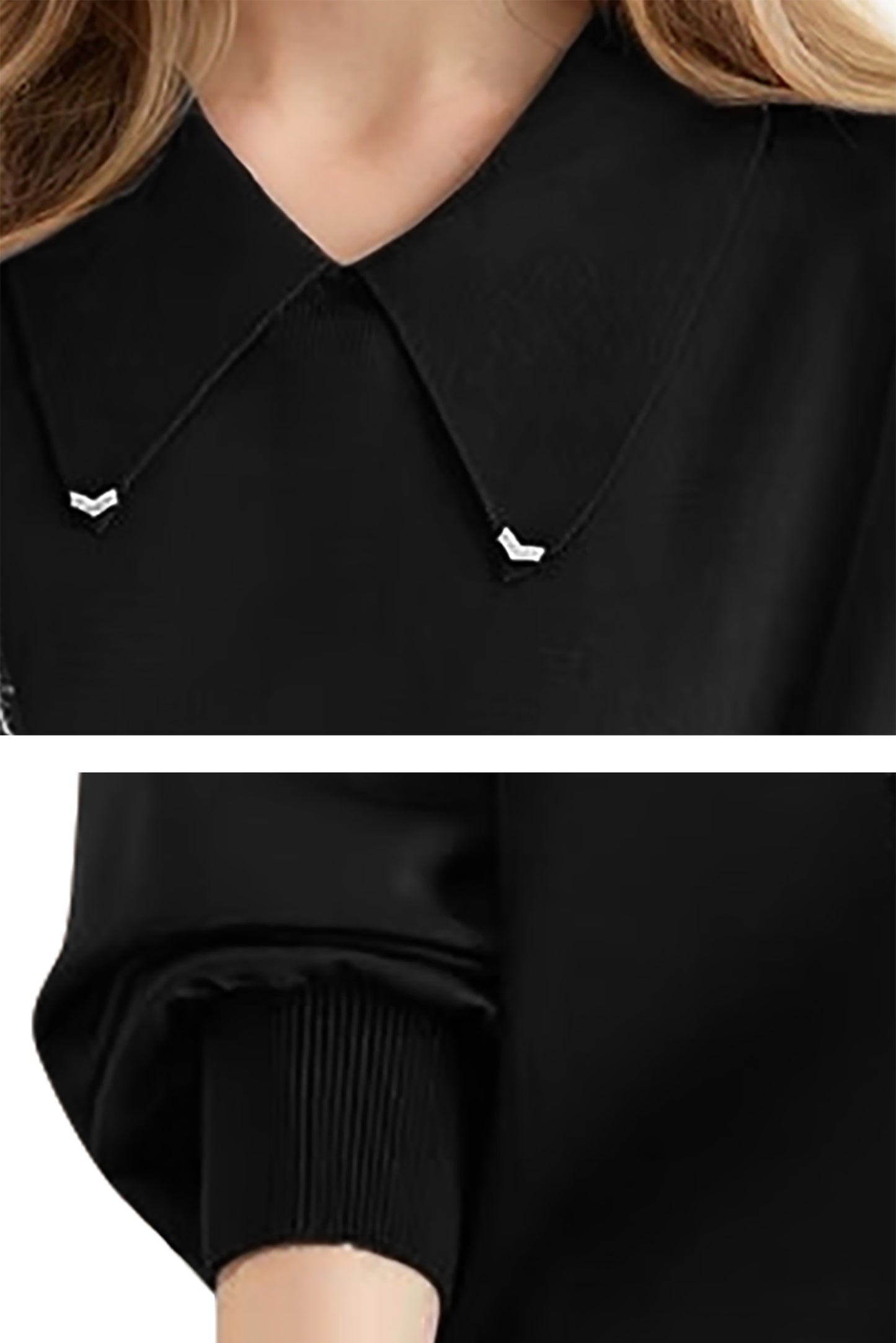 Long Sleeve Lapel Pullover Tops