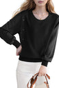 Women's Fall Casual Patchwork Shirt Pullover Loose Blouse Tops