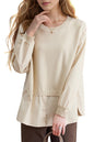 Women's Fall Patchwork Shirt Pullover Loose Blouse Tops