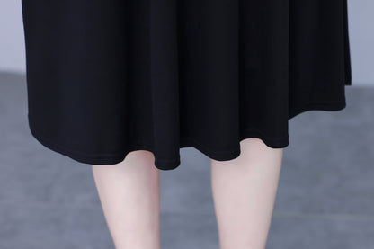 Women's Short Sleeve Pocket A-line Stretch Midi Dress