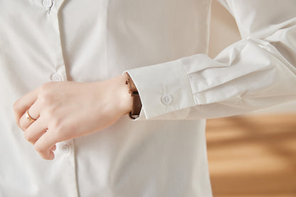 Women's V Neck Lantern Sleeve Blouse Button Tops