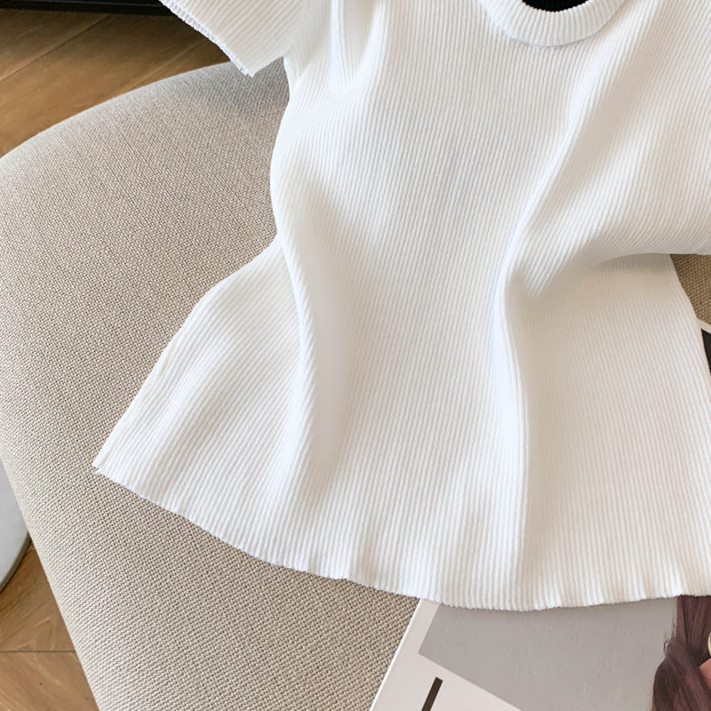Summer Contrast Trim Knit Top