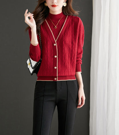 Women's Knit Sweater Lightweight 2 in 1 Dressy Pullover Tops
