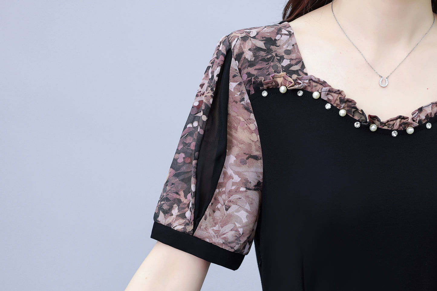 Women's Short Sleeve Pocket A-line Stretch Midi Dress