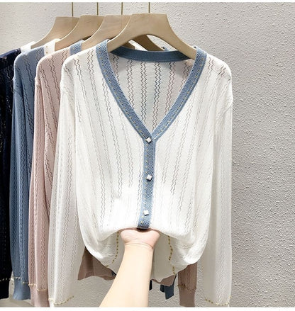 Lightweight Pointelle Knit Cardigan