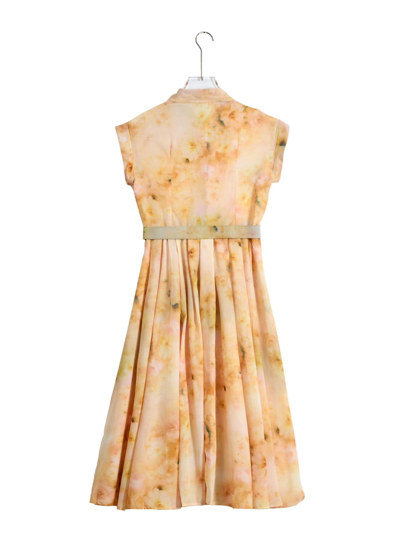 The Lemon Atelier Girl Printed Belted Midi Dress