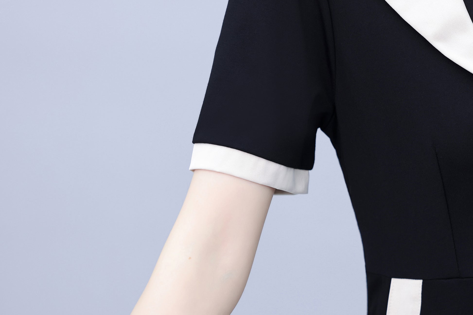Women's Short Sleeve Pocket Work Office Suit Dress - LAI MENG FIVE CATS