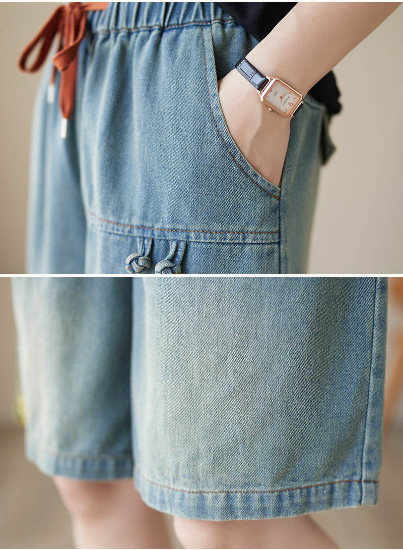 Women's Bermuda Shorts Baggy Jean Denim Shorts - LAI MENG FIVE CATS