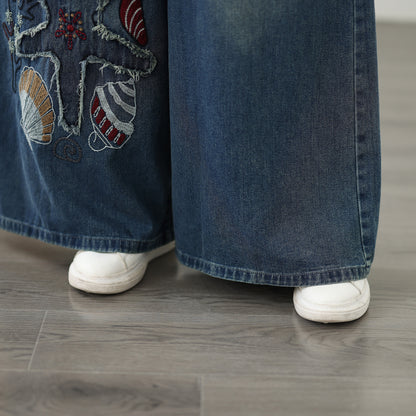 Women's Loose Jeans Baggy Wide Leg Denim Pants