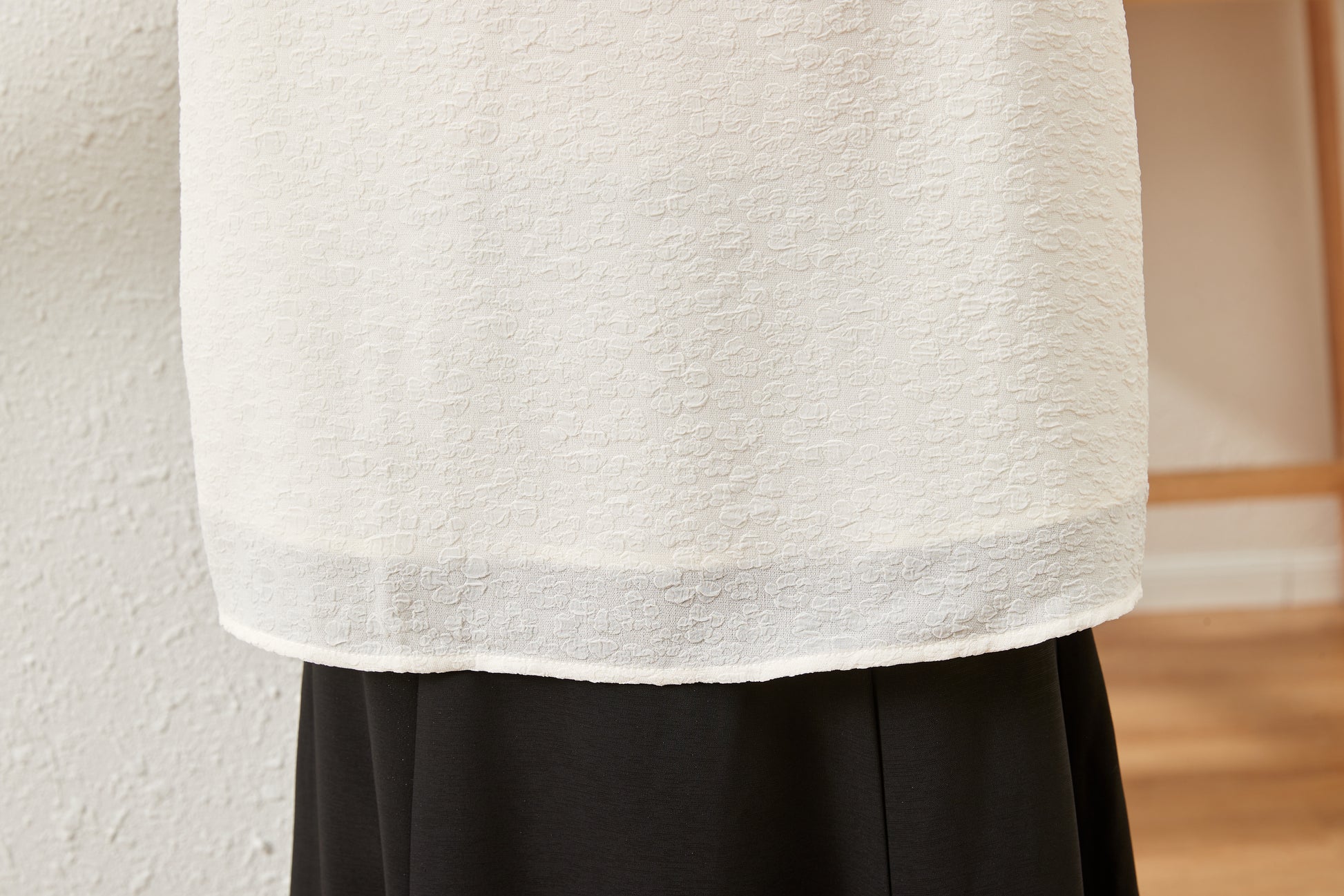 Women's Silk Satin Mandarin Collar Long Sleeve Blouse Top - LAI MENG FIVE CATS