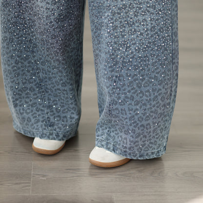 26-Women's Baggy Jeans Elastic Waist Loose Denim Pants - LAI MENG FIVE CATS