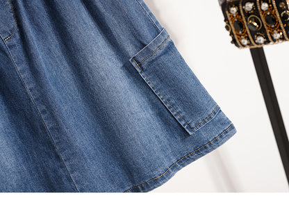 Women's Skorts Skirts Denim Mini Skirt Pull On Jean Shorts - LAI MENG FIVE CATS
