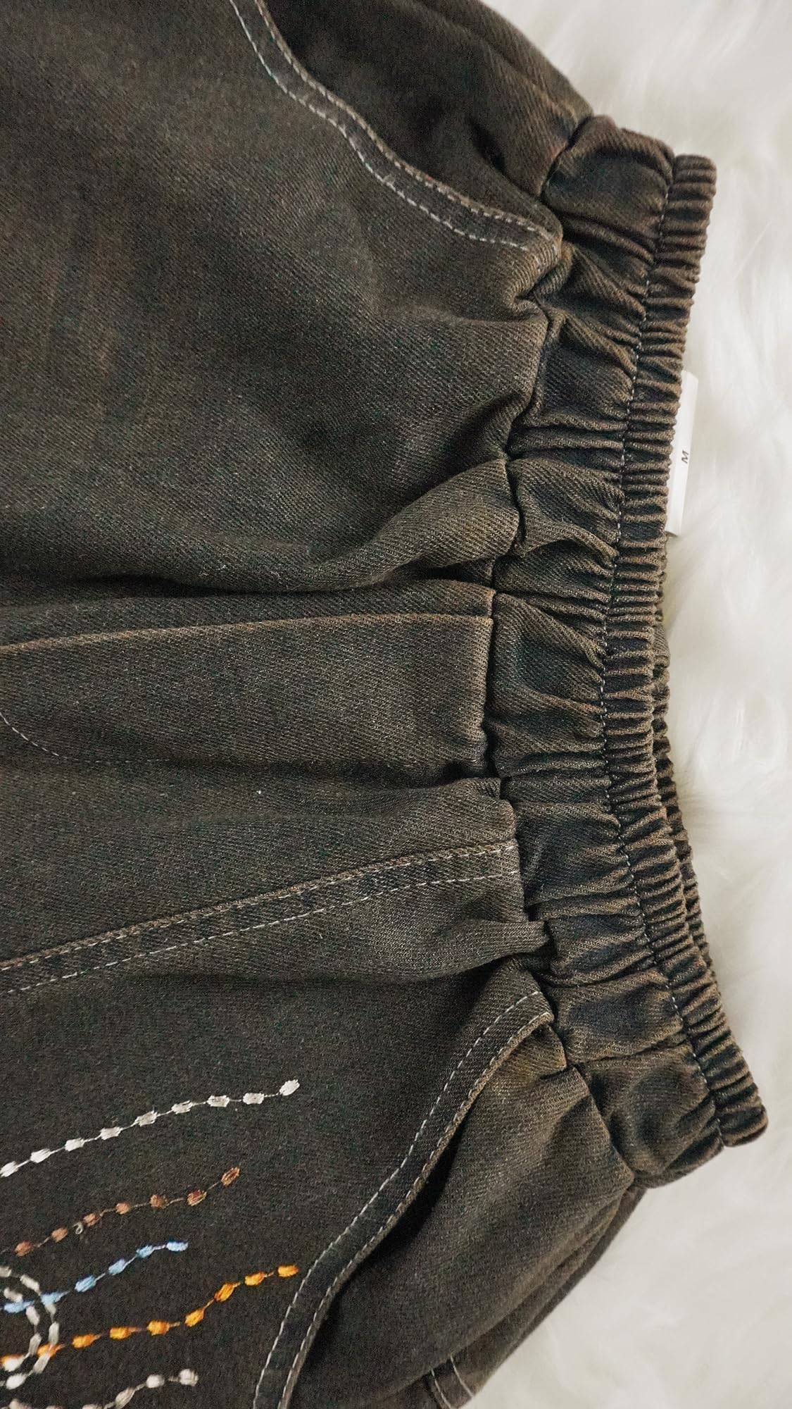 Casual Jeans Denim Loose Pants Elastic Waist with Pocket