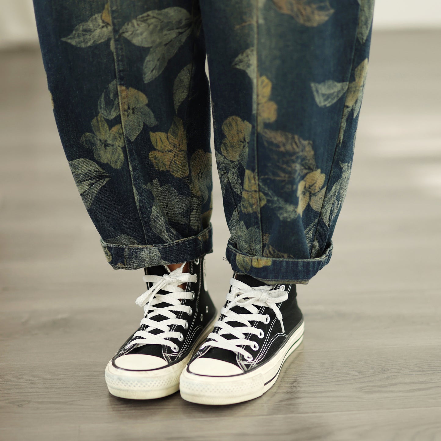 Women's Baggy Jeans Drawstring Elastic Barrel Denim Pants