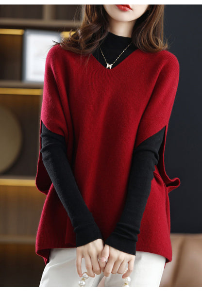 Women's Sweater Vest Sleeveless V Neck Oversized Knit Top