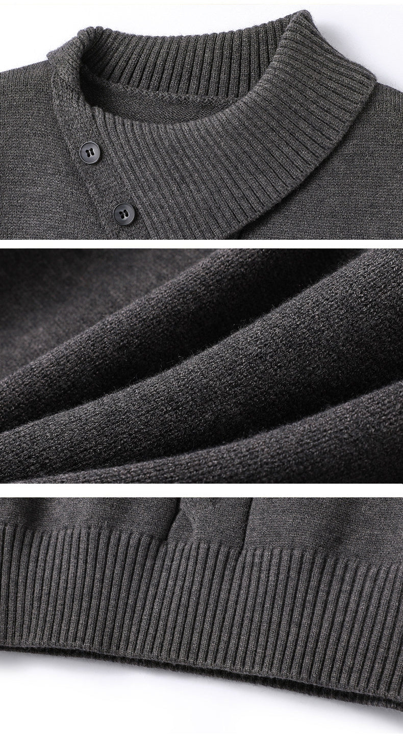 28726 Layered-Look Knit Sweater in Gray & Navy