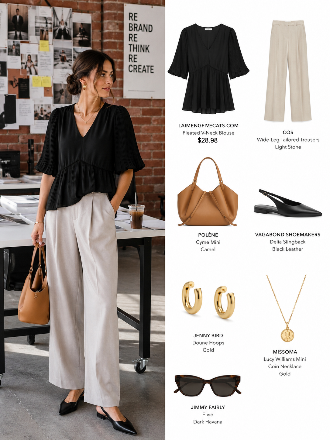 Lightweight Pleated V-Neck Blouse