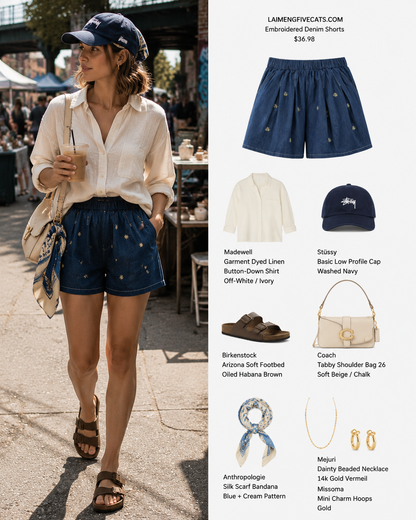 Women's High Waisted Baggy Jean Wide Leg Denim Shorts