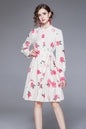 Floral Lantern Sleeve Ruffle Belt Mini Dress