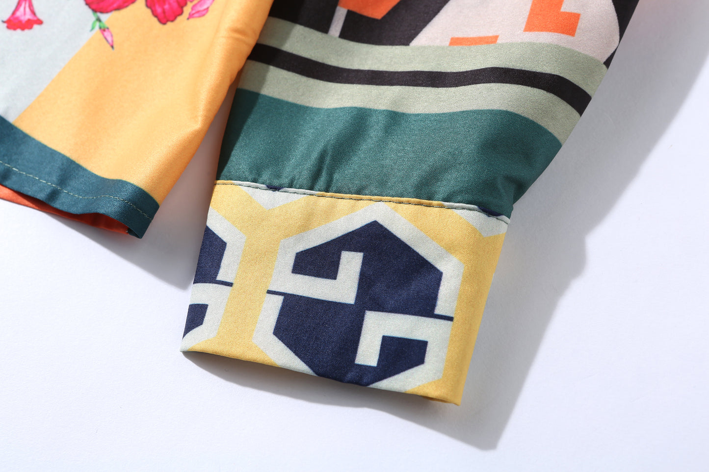 ESY-Women's Shirt Print Long Sleeve Button Blouse