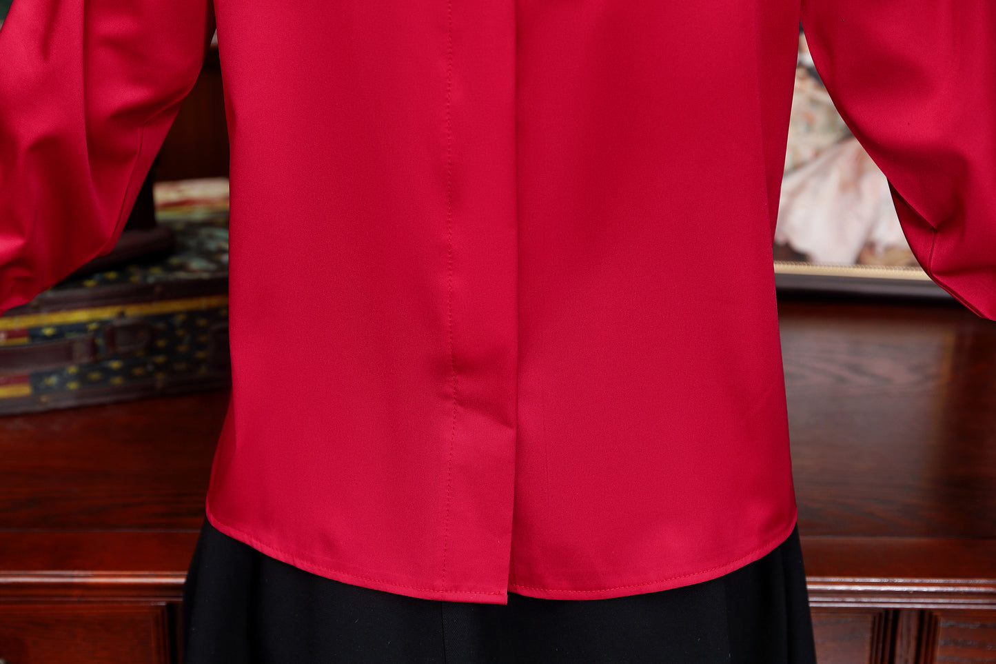 Women's Silk Satin Jacquard Long Sleeve Blouses
