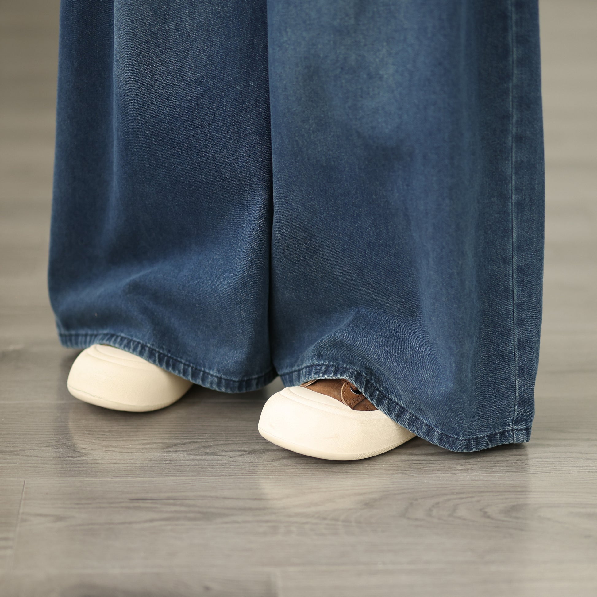 Jeans for Women Wide Leg Pull On Elastic Waist Denim - LAI MENG FIVE CATS