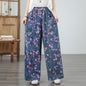 Women's Wide Leg Jeans Lightweight Wasited Elastic Print Y2K Pants - LAI MENG FIVE CATS
