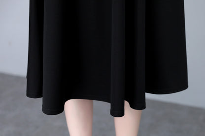 Women's Short Sleeve Stretch Pocket Midi Dress - LAI MENG FIVE CATS