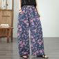 Women's Wide Leg Jeans Lightweight Wasited Elastic Print Y2K Pants - LAI MENG FIVE CATS