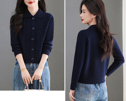 Women's Cable Knit Cardigan Open Front Sweater Jacket