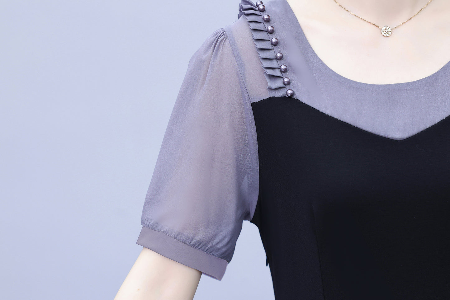 Women's Short Sleeve Pocket A-line Stretch Midi Dress