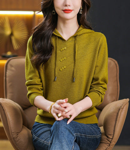 Women's Hoodie Knit Lightweight Sweater Pullover
