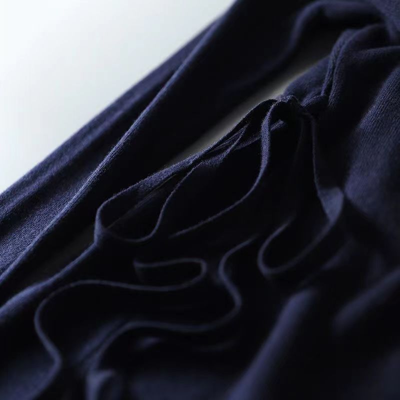 Women's Knit V Neck Sweater Wrap Midi Dress - LAI MENG FIVE CATS