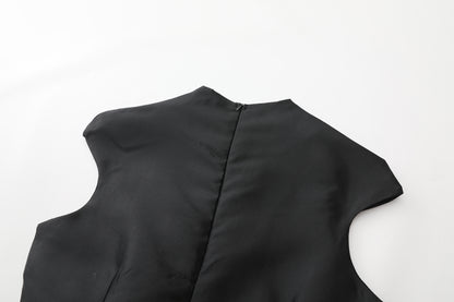 Women's Cap Sleeves Silk Satin Jacquard Dress - LAI MENG FIVE CATS