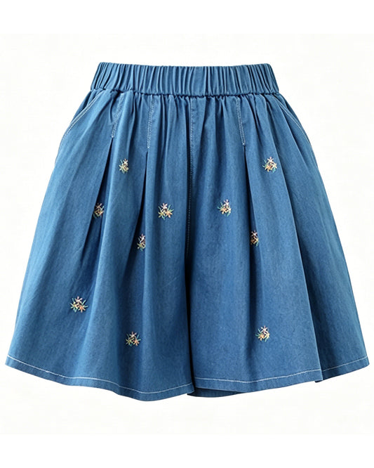 Women's High Waisted Baggy Jean Wide Leg Denim Shorts