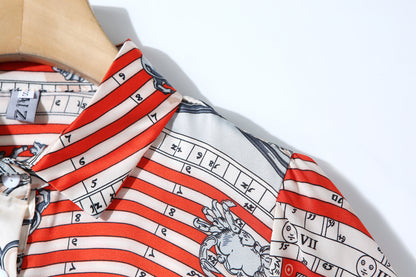 ESY-Women's Shirt Floral Print Long Sleeve Button Top