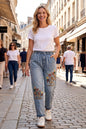 Women's Casual Denim Harem Jeans Elastic Waist Loose Pants - LAI MENG FIVE CATS