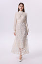 Elegant Sequin Embroidered 3D Floral Maxi Evening Dress