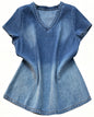 Denim V-Neck Top | Relaxed Fit Everyday Essential