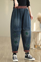 Women Loose Jeans Denim Pants Elastic Waist