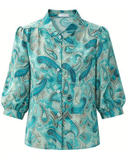 Paisley Art Print Blouse – Lightweight Gallery Collection Shirt