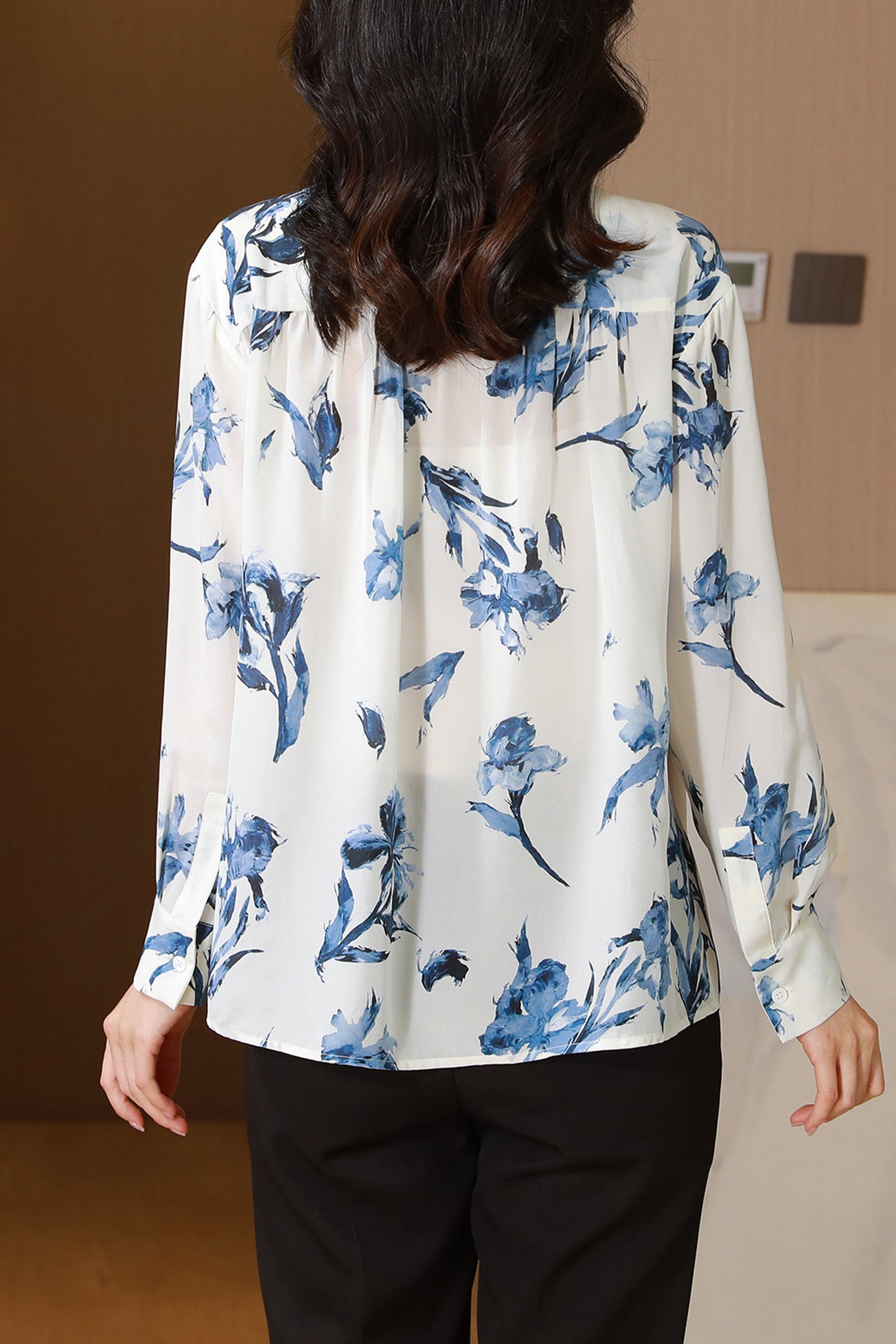 Women's Collared Floral Print Shirt Blouse Tops