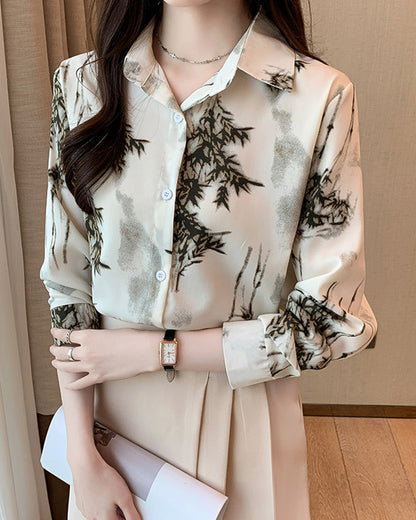 Women's Button Down Floral Print Shirt Blouses Tops