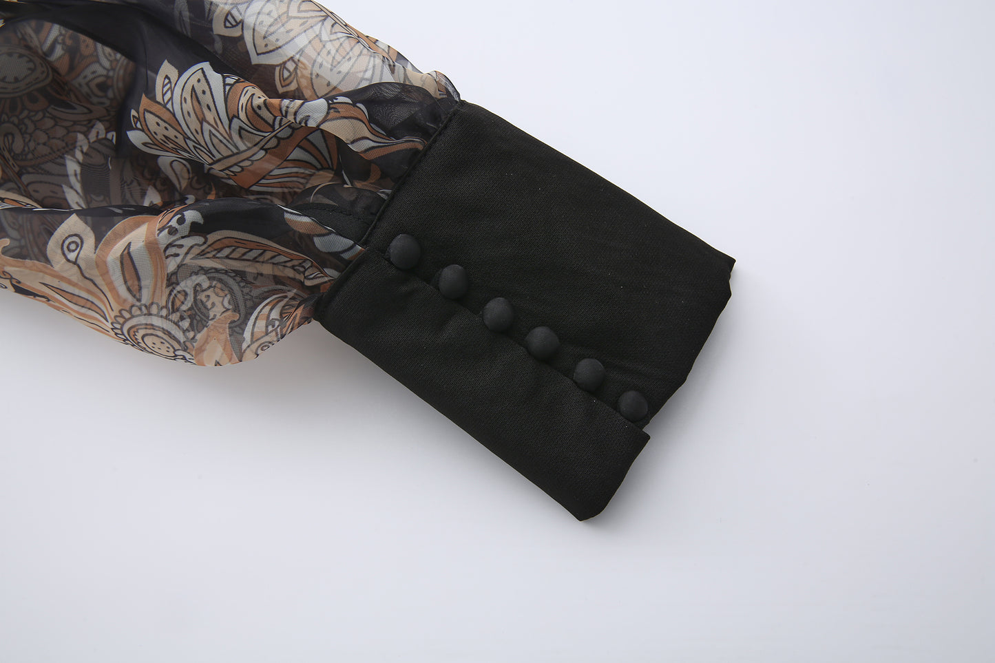 26-Women's Puff Sleeves Floral Print Button Maxi Dress