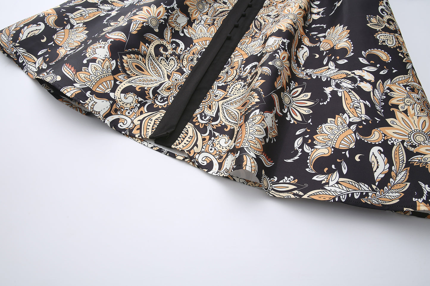 26-Women's Puff Sleeves Floral Print Button Maxi Dress