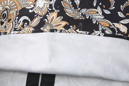 26-Women's Puff Sleeves Floral Print Button Maxi Dress